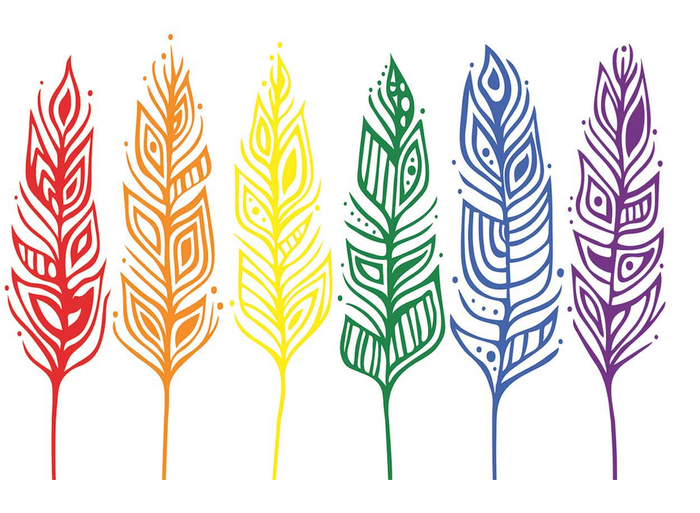 Pride Feathers magnet image shown