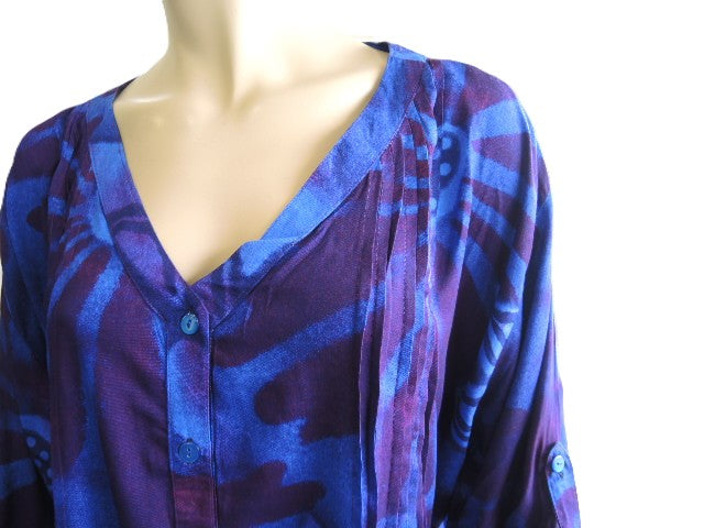 Plusss Crinkle Rayon V Neck Pintuck Top (Up to Size 40)