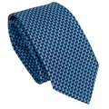 Pure Blue 100% Italian Silk Tie With Micro Blue Dog Pattern