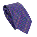 Purple 100% Italian Silk Tie with Micro Geometric Pattern