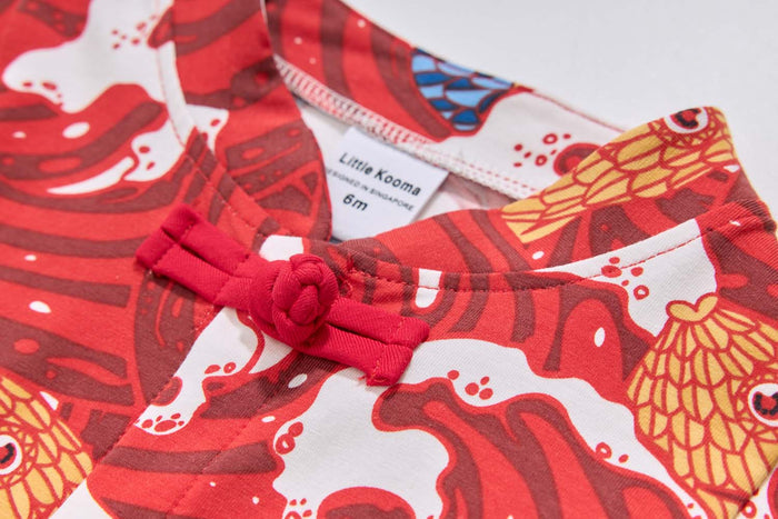 Ready Stock CNY Carp Dragon Leap Baby Boy Cheongsam Romper Singapore Outfit - Little Kooma