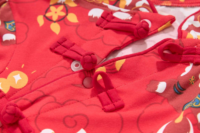 Ready Stock Festive Red Lion Dance Girl Cheongsam Dress Baby Kids CNY Outfit Singapore - Little Kooma