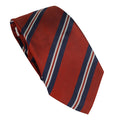Red and Blue 100% Italian Silk Tie With Regimental Stripes
