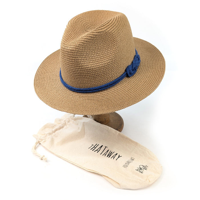 Reef Knot Panama Foldable Hat (57cm) - Blue