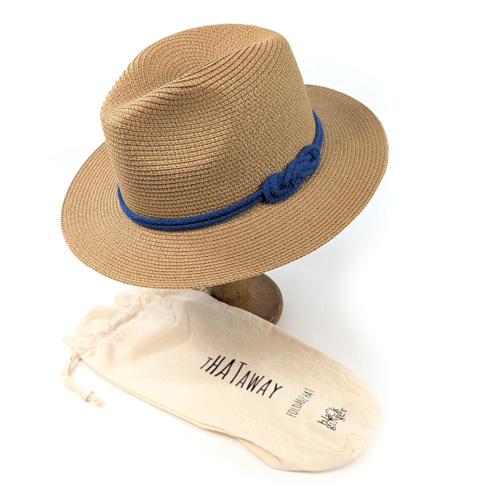 Reef Knot Panama Foldable Hat (57cm) - Blue