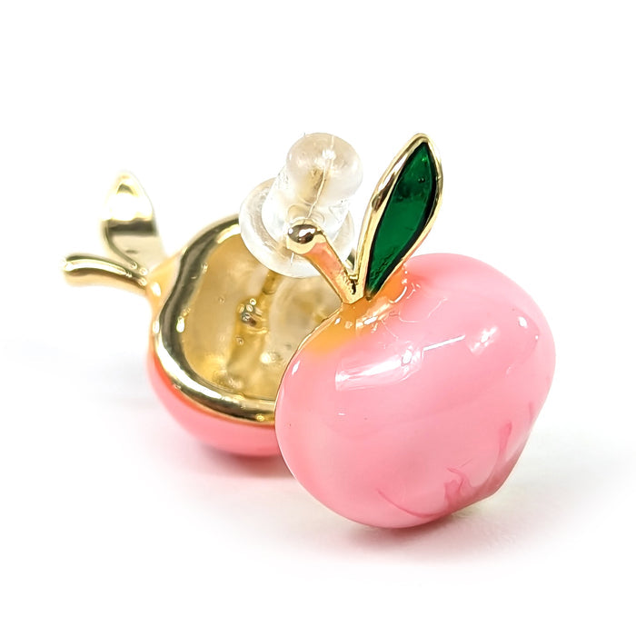 Rosy Apples Stud Earrings