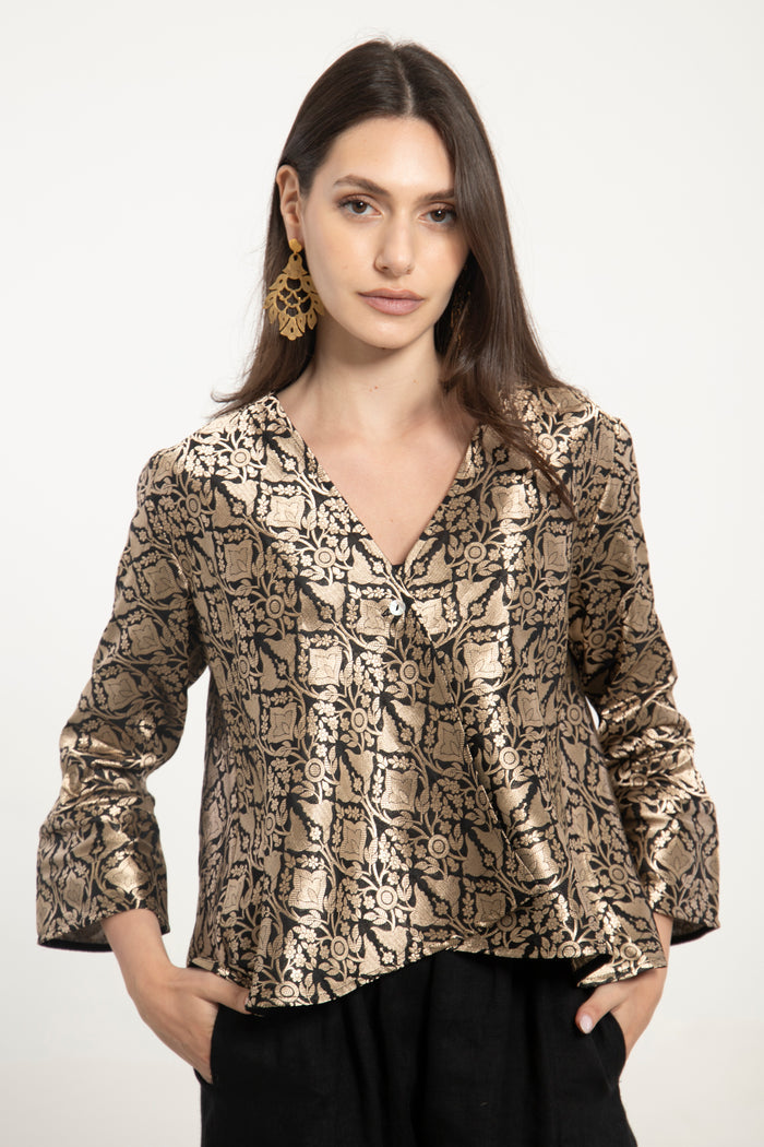 Sabah Brocade Gold Blouse