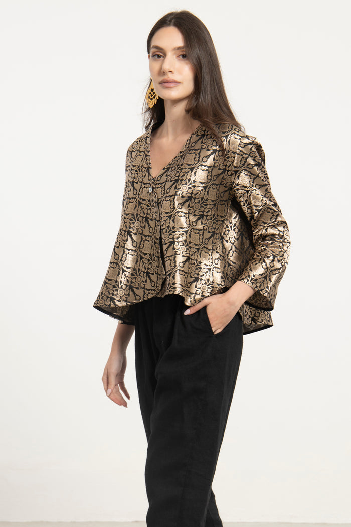 Sabah Brocade Gold Blouse
