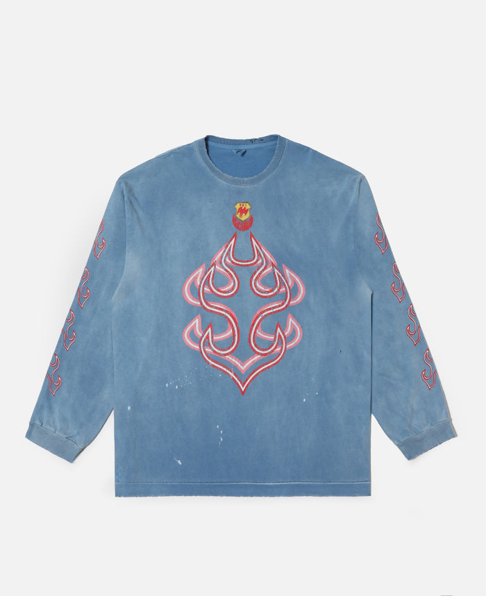 Samurai Blue Long-Sleeve T-Shirt (Blue)