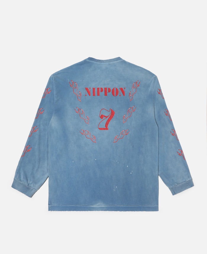Samurai Blue Long-Sleeve T-Shirt (Blue)