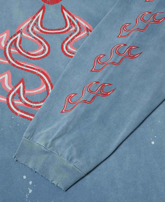 Samurai Blue Long-Sleeve T-Shirt (Blue)