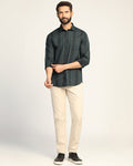 Slim Comfort B-95 Casual Beige Textured Khakis - Kary