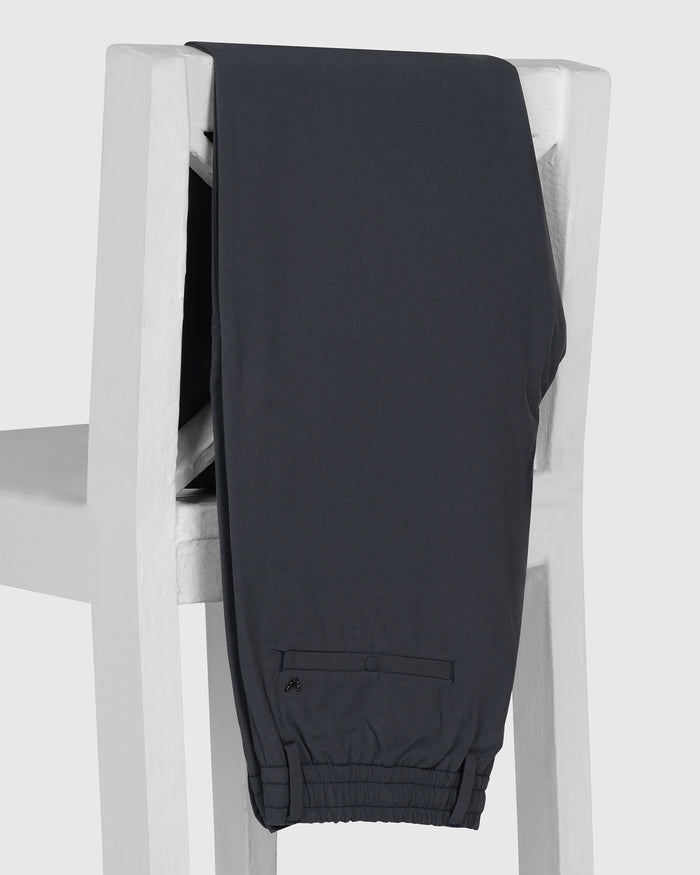 Sneaker Fit Casual Charcoal Solid Khakis - Ario