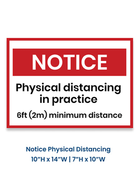 Notice Physical Distancing 7 x 10 (Pack of 5)