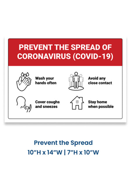 Prevent the Spread 7 x 10 (Pack of 5)