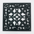 A square rubber stepping mat with Scroll and Diamond styling