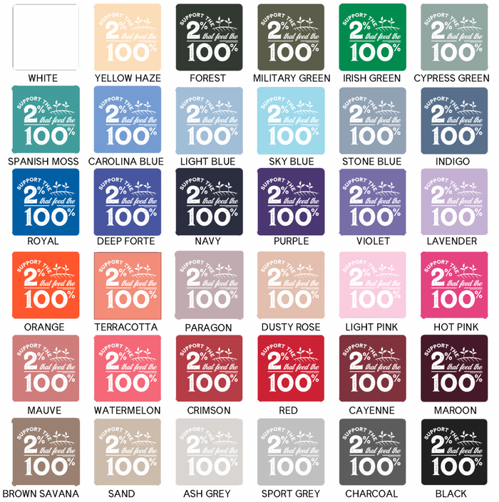 Support The 2% White Ink– Crewneck