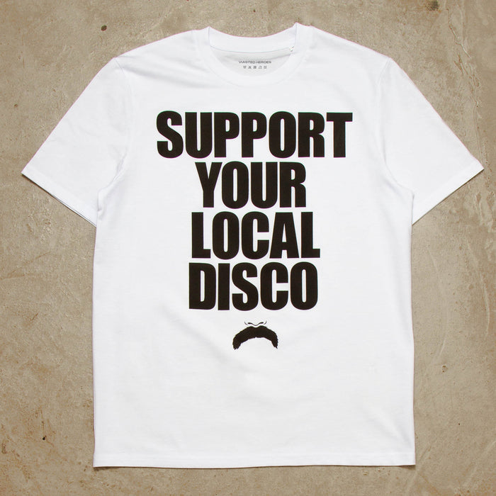 Support Your Local Disco Front Print - Tshirt - White