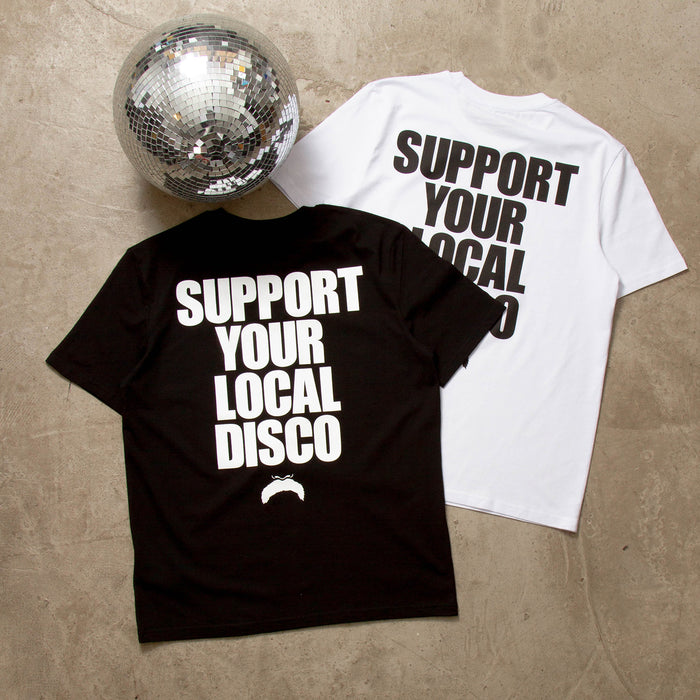 Support Your Local Disco Front Print - Tshirt - White
