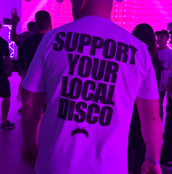 Support Your Local Disco Front Print - Tshirt - White