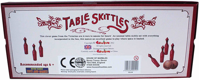 Back cover of table skittles box