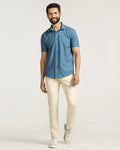 TechPro Slim Fit B-91 Casual Beige Solid Khakis - Sandy
