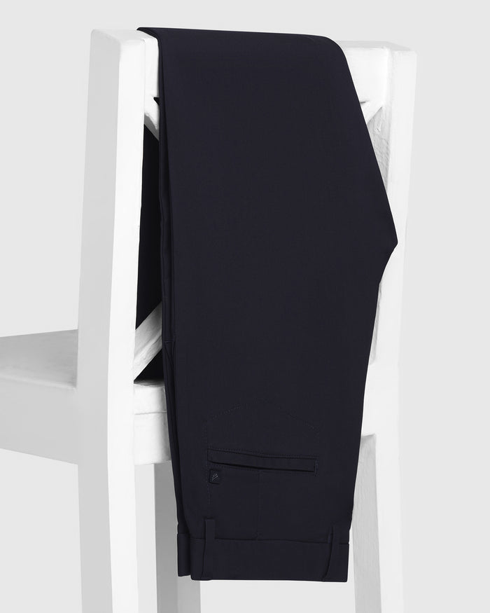 TechPro Slim Fit B-91 Casual Navy Solid Khakis - Sandy