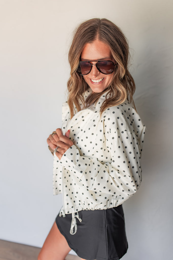 The Mable Polka Dot Jacket - One Eleven Olive Boutique