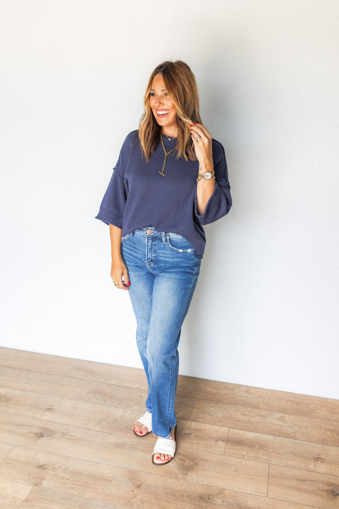 The Makin Moves Top - Navy - One Eleven Olive Boutique