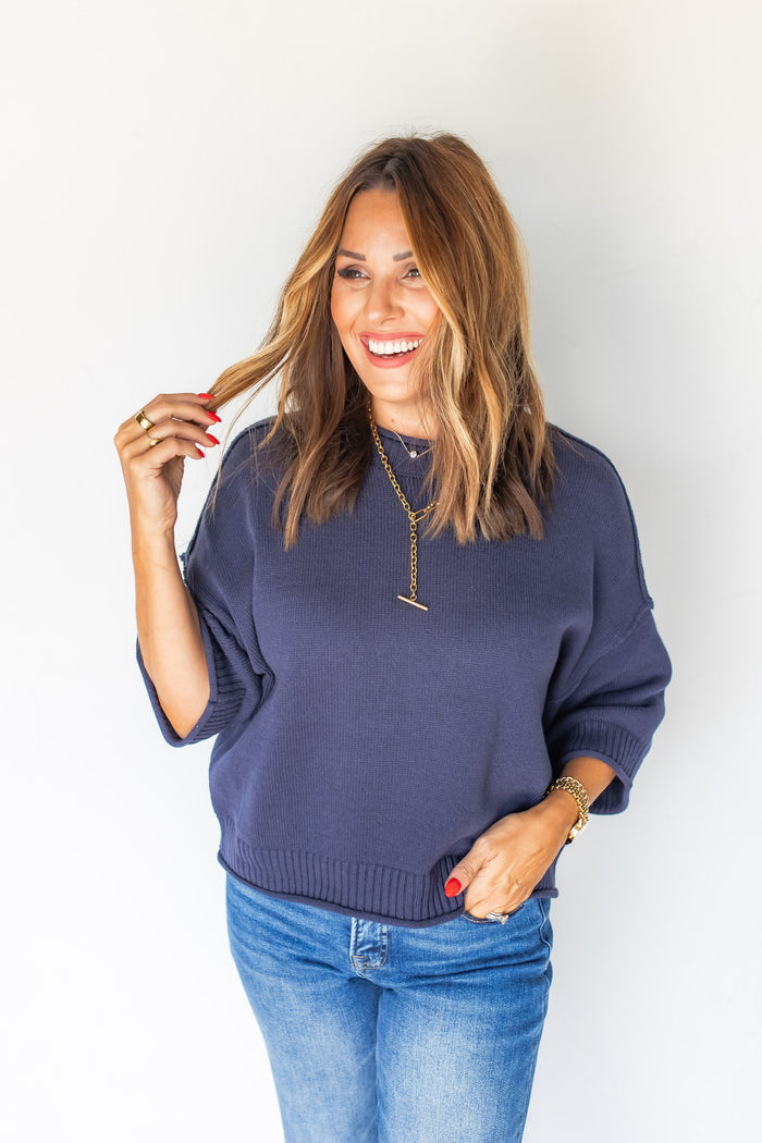 The Makin Moves Top - Navy - One Eleven Olive Boutique