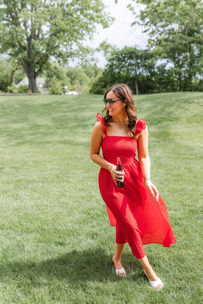 The Red Hot Moment Dress - One Eleven Olive Boutique