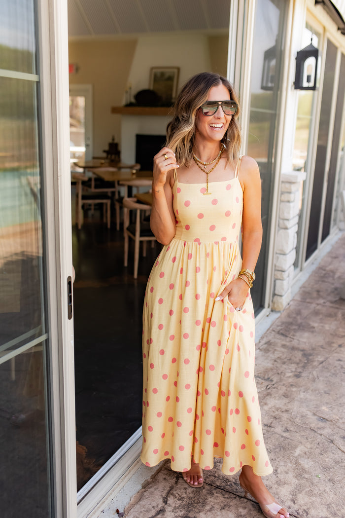 The Sunny Side Polka Dot Maxi - One Eleven Olive Boutique