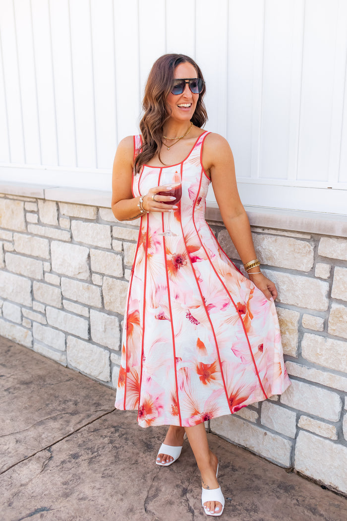 The Sunset Spritz Midi Dress - One Eleven Olive Boutique