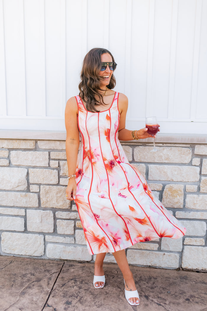 The Sunset Spritz Midi Dress - One Eleven Olive Boutique