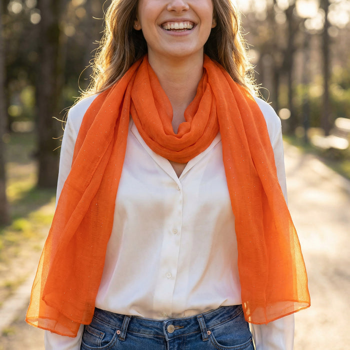 Viano Sparkle Scarf Orange