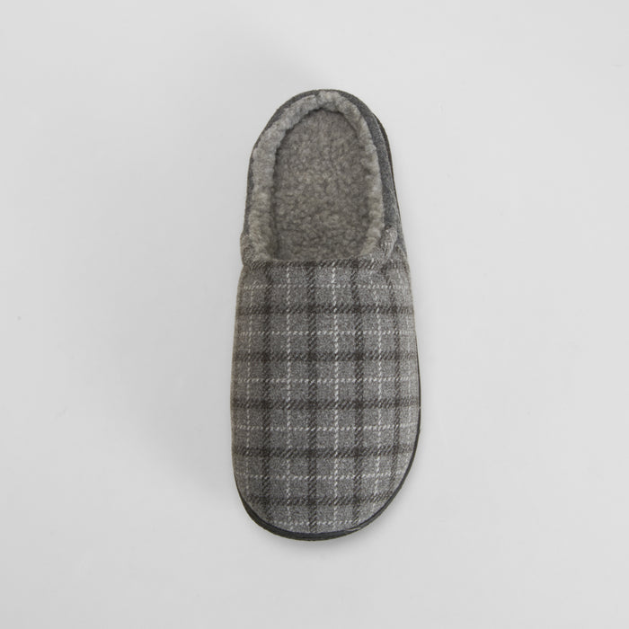 Zapatilla de casa diseño cuadros gris OLYNE